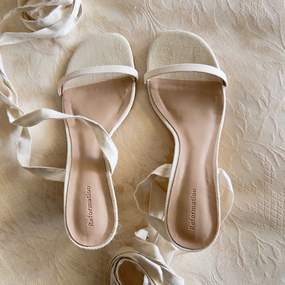 Reformation Alessa Linen Espedrille Wedges | NWOT - Picture 12 of 12